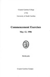 Commencement Program, May 12, 1986 by USC Coastal Carolina College and Coastal Carolina University