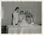 Photo of the bride and groom cutting the cake by Lonnie W. Fleming Sr.