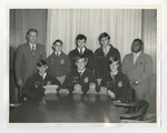 Six Vocational Agriculture students, with gentlemen on either side of them, posing for a picture by Lonnie W. Fleming Sr.